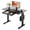 Black,40 Inch,Round, variant on Wireless Charging Glass Standing Desk with Drawer 55 Inch Super White Height Adjustable Computer Workstation with Type C Port Steel Frame for Home Office