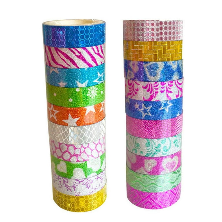 10pcs Glitter Washi Tape Set Decorative DIY Tape Kit for Arts Crafts - Random Color, Size: 15x5x5CM