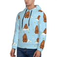 thumbnail image 2 of Hoodies for Men - Capybaras Flowers Grass Long Sleeve Comfrt Men'S Fashion Hoodies & Sweatshirts, Sweatshirts for Men Hoodies Pullover Clothing Clothes with Pouch, 2 of 7