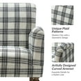 thumbnail image 5 of Modern Plaid Accent Chair Upholstered Black Armchair Adult Home Bedroom Living Room, 5 of 8