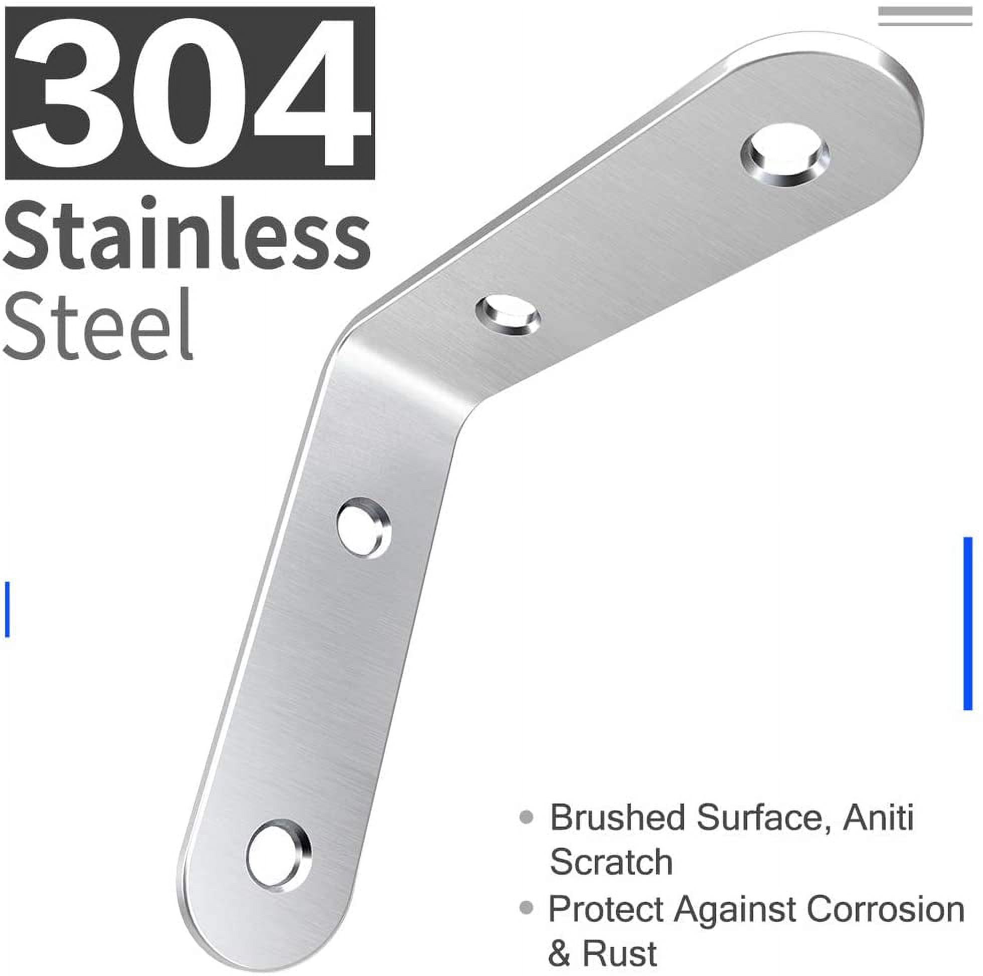 LuckIn Stainless Steel L Brackets, 2" x 2", 20-Pack photo 4