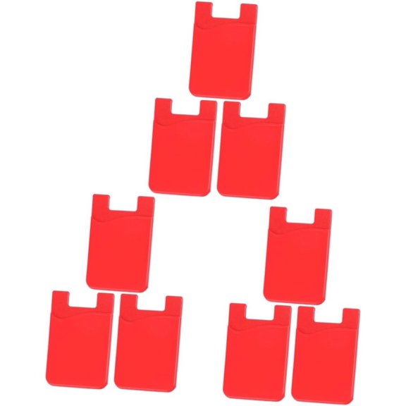 9 pcs red Purse Silicone Phone case Phone case with Card Holder Sticker Mobile Phone Bag Cell Phone Smartphone