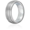 thumbnail image 2 of Men's Sapphire Tungsten Brushed and High Polish Finish 8mm Titanium Interior Groove Pattern Comfort Fit Wedding Band, Size 10.5, 2 of 2