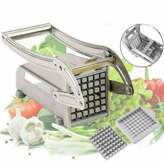 French Fry Cutter, Potato Cutter Slicer Stainless Steel, With 2 Blade, Great for Air Fryer Food Potatoes Carrots Cucumbers