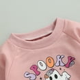 thumbnail image 3 of Toddler Baby Girl Halloween Outfit Ghost Letter Print Sweatshirt Crewneck Pullover Sweater Long Sleeve Shirt Tops Fall Clothes, 3 of 7