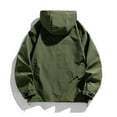 thumbnail image 5 of Maoxin Mens Jacket Men's Casual Loose Fitting Workwear Long Sleeved Hooded Jacket Long Sleeve Hooded Casual Outwear Jackets Jackets for Men , Army Green , 2XL, 5 of 5