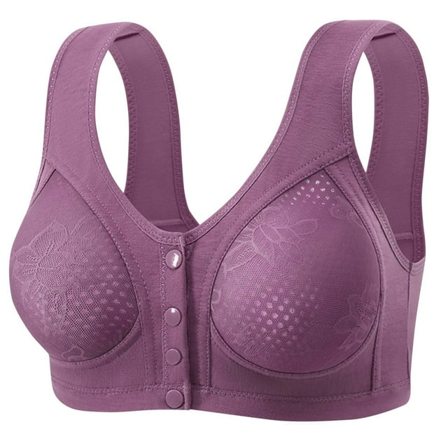 biudgviw Front Close Bras for Women Plus Size Wireless Full Coverage Push up Bras Supportive Everyday Bralettes