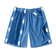 thumbnail image 4 of Unisex Tear Away Shorts Snap On Athletic Shorts Cotton Post Knee Hip Surgery Recovery Lounge Short with Pockets Blue L, 4 of 7