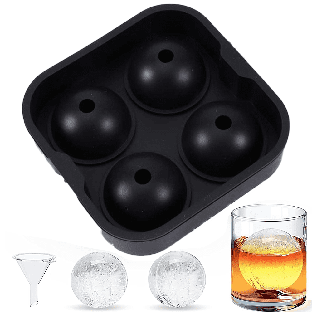 4 Cavity Whiskey Ice Cube Maker Mold Sphere Mould Kitchen Tool Silicone Ice  Ball Mold Ice Ball Ice Grid Round Ice Grid – the best products in the Joom  Geek online store