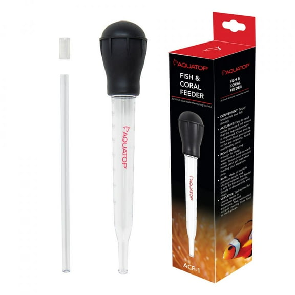 AQUATOP Coral & Fish Target Feeder, 20.5-inches with ounce and ml scale, ACF-1