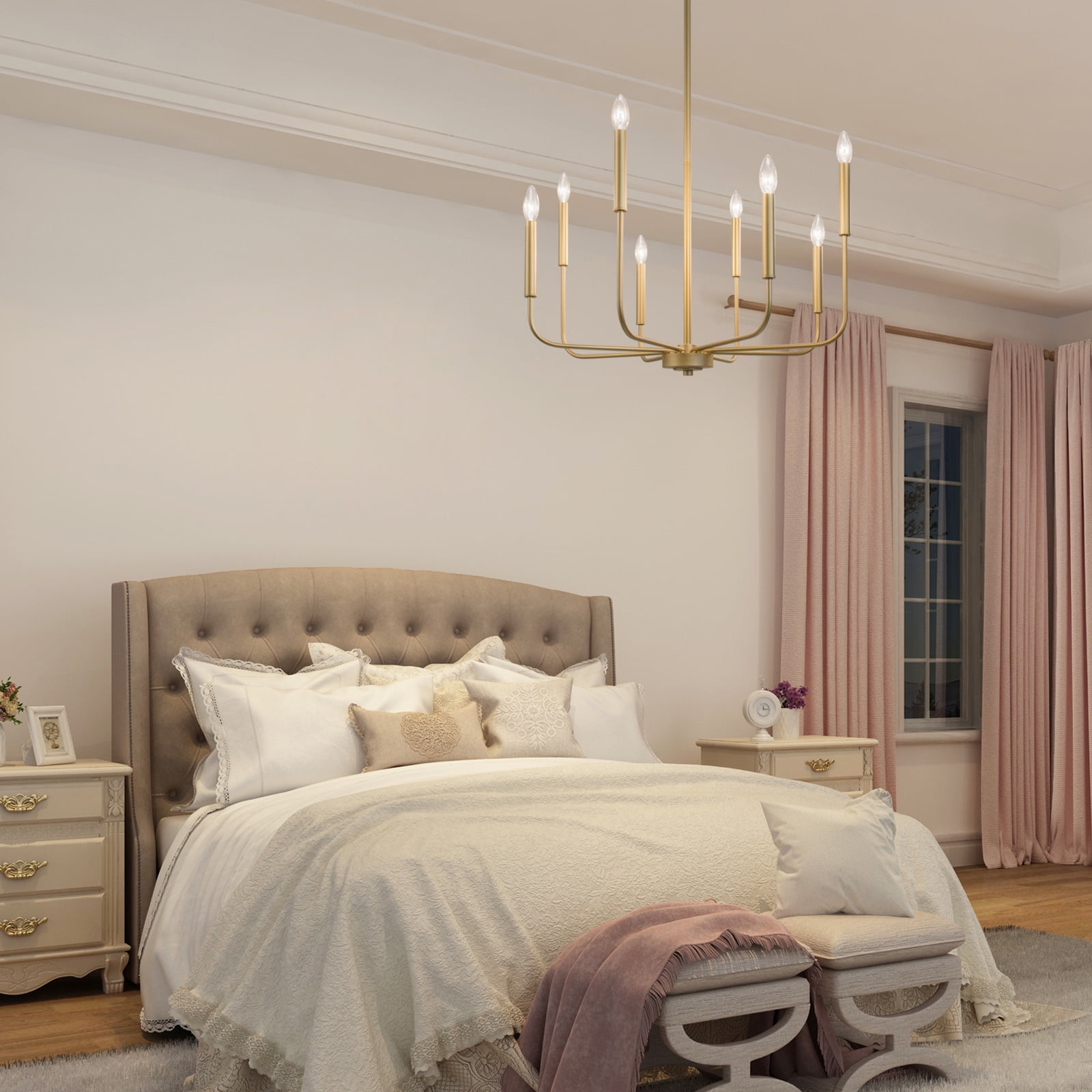 LNC 8-Light Gold Linear Modern/Contemporary Chandelier