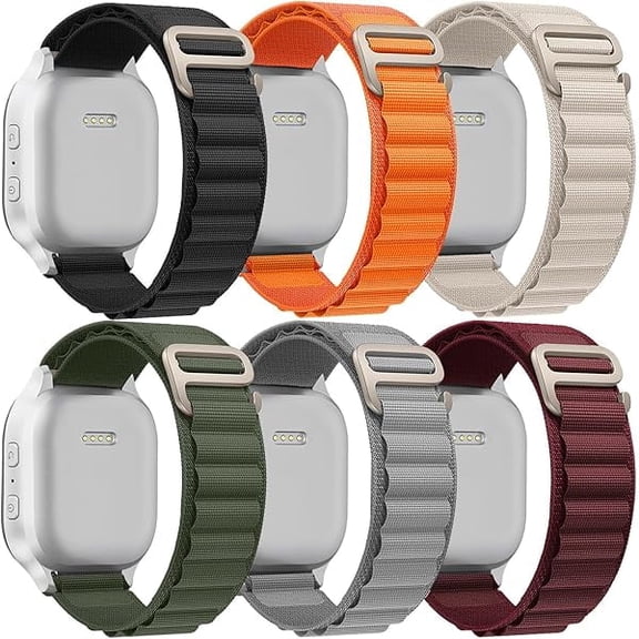 xixishop 6 Pack Alpine Loop Bands Compatible with Apple Watch Ultra 3 2 1 Band 49mm 46mm 45mm 44mm Men Womenï¼›Soft Sport Loop Bands Replacement Strap for iWatch Ultra 3&2&1 Series 11 10 9 8 7 SE 6 5 4