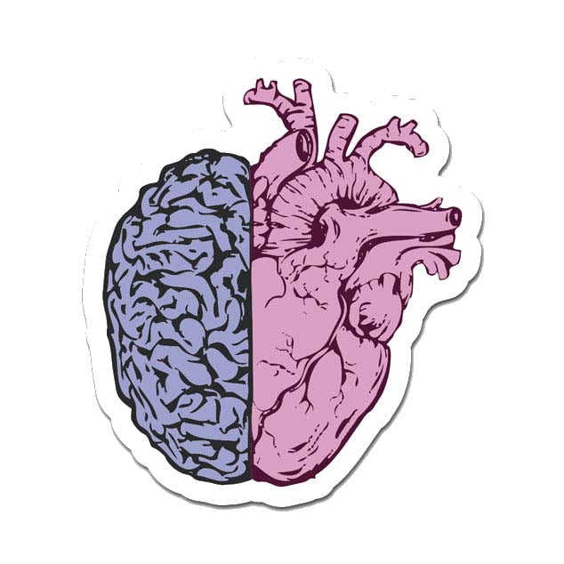 Heart Brain 12" 24" 36" 48" Peel And Stick Wall Art Removable