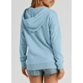 thumbnail image 6 of Blibea Sweatshirts for Women Drawstring 1/4 Button Closure Pullover Hooded Tops Sky Blue L, 6 of 9