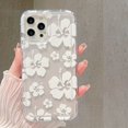 thumbnail image 3 of Funda de teléfono suave anticaídas con flores multicolores para iPhone 14, 13, 12, 11, 15, 16 Pro Max, SE, XR, X, XS, 7, 8 Plus, funda de cojín transparente, 3 of 5