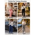 thumbnail image 5 of SWQZVT Womens Straight Leg Sweatpants Drawstring Sweat Pants with Pockets Elastic Waisted Lounge Casual Trousers, 5 of 7