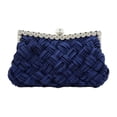 thumbnail image 1 of Qarigey Cartera conveniente y moderna para mujeres de moda, bolso de hombro, bolsos de noche, bolso tejido, bolsos de mano, bolsos de mano, Bolsas de mensajero y de hombro Azul oscuro, 1 of 6