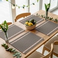 thumbnail image 5 of Placemats for Dinning Table Set of 8, Country Star Plaid Black Retro American Farm Barn Berry Burlap Kitchen Place Mats Waterproof Cloth Table Mats, Indoor Outdoor Placemats Easy Clean Dinner Decor, 5 of 8