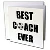 3dRose Best Soccer Coach Ever - Greeting Card, 6 by 6-inch