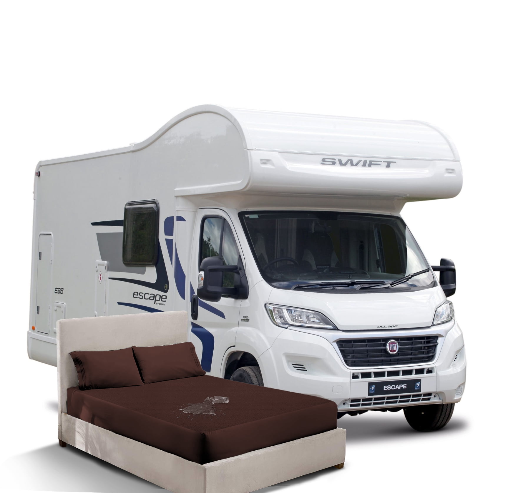 35X89" Truck Sleeper Waterproof Mattress Protector Soft & Breathable Terry Cotton RV Bunk and Truck Sleeper Fitted Style Chocolate Fits up -8'' Deep Pocket, Skin-Friendly Mattress Protector