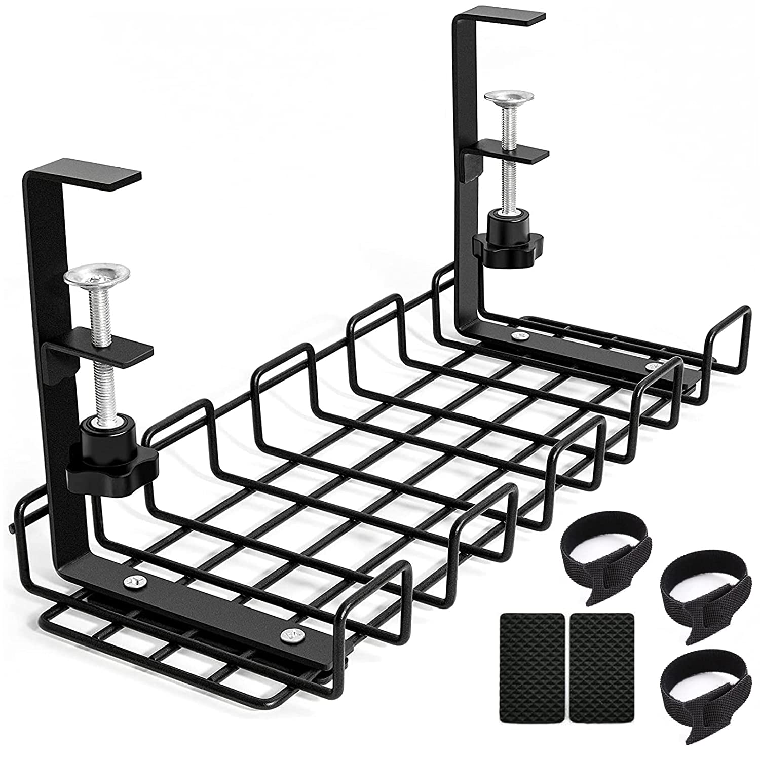 Under Desk Cable Organizer for Wire Management. Super Sturdy Desk Cable