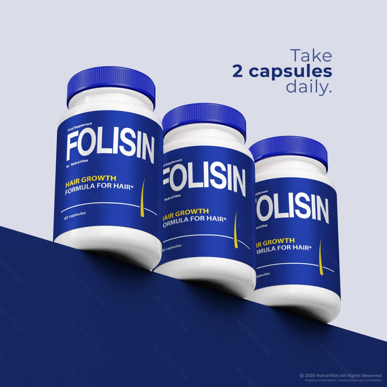Folisin Hair Growth Supplement, Official Formula, Advanced Hair Care Pills for Thicker, Fuller, and Healthier Hair, The Ultimate Hair Revival and Regrowth Solution, Foli Sin Reviews (60 Capsules)