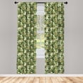 thumbnail image 3 of Ambesonne Frog Curtains, Skull Camouflage Design, Pair of 28"x63", Sage Pine Green, 3 of 5