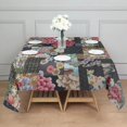 thumbnail image 3 of Pioneer Flower Floral Print Pattern Square Tablecloth,Waterproof Square Table Cover,Wipeable Spillproof Washable Table Cover for Home Kitchen Party Decor 60"x60"(152x152cm), 3 of 6