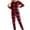 Red, variant on Sngxgn Women's Pajama Sets Print Short Sleeve Sleepwear Top and Pants Loungewear with Pockets(Khaki,M)