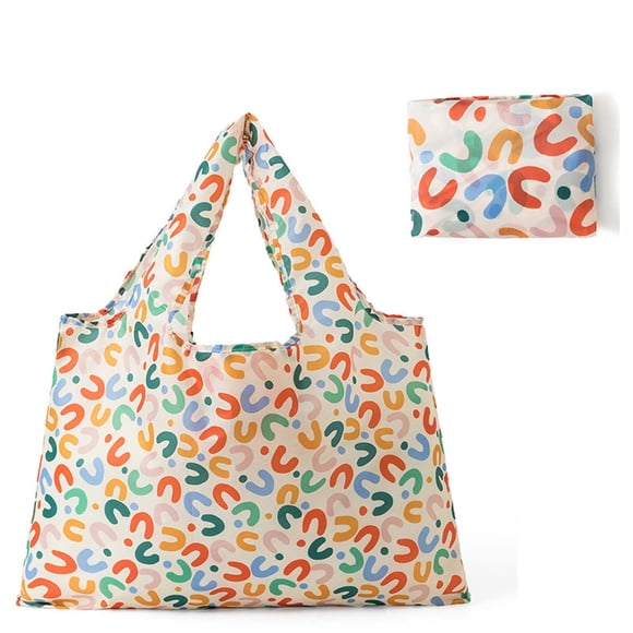 Uscallm Foldable Shopping Bag Large Capacity Reusable Tote Bag Lightweight Portable Shoulder Bag For Women Travel Grocery Shopping