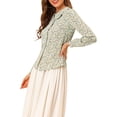 thumbnail image 5 of INSPIRE CHIC Women's Casual Peter Pan Collar Floral Chiffon Top Shirt, 5 of 6