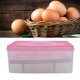 thumbnail image 4 of Caja de almacenamiento de huevos de doble capa, 24 rejillas, organizador de contenedores para el hogar y la cocina (rosa), 4 of 8