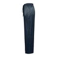thumbnail image 6 of Delayuji Women's Satin Wide Leg Pants Fashion Casual Solid Color Elastic Waist Drawstring Pant Trousers Lightweight Palazzo Beach Vacation Clothes Work Wear Loungewear, 6 of 6