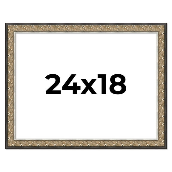 24x18 Frame Silver Real Wood Picture Frame Width 1.75 Inches | Interior Frame Depth 0.5 Inches |