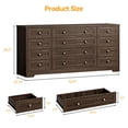 thumbnail image 4 of 12 Drawer Dresser for Bedroom, Wood Chest of Drawers for 65 Inch TV, Wide Closet Dressers Organizer for Living Room, Hallway, Bedroom, 4 of 8