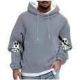thumbnail image 2 of Awdenio Men's Sweatshirts Trendy Halloween Hoodies Long Sleeve Fall Sweatshirt Skeleton Pumpkin Crewneck Oversize Hooded, 2 of 5