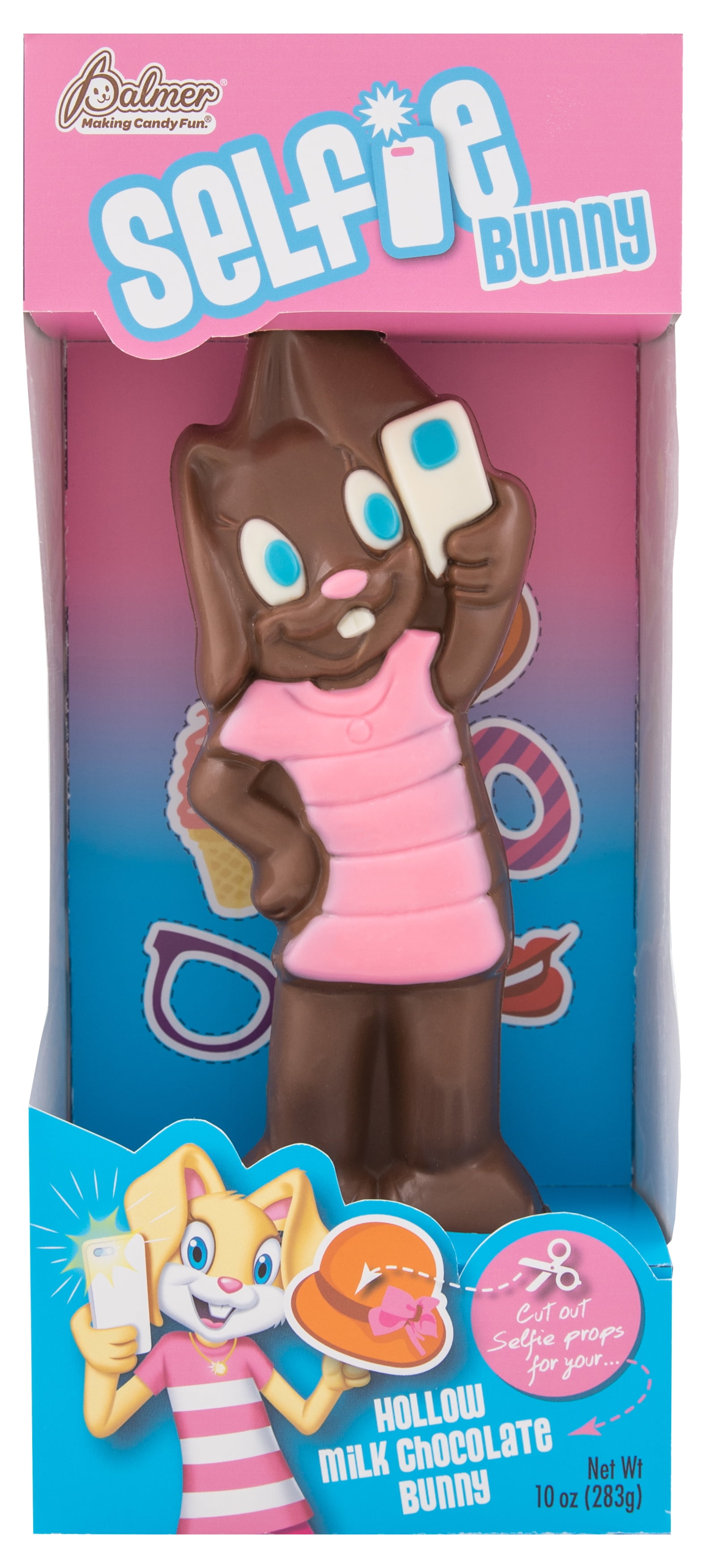 RM Palmer Selfie Bunny Hollow Milk Chocolate Easter Candy, 10 oz