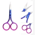 thumbnail image 3 of Unique Bargains 1 Pc Women Sharped Edged Scissors Facial Hair Scissors For Bedroom Stainless Steel Blue Pink, 3 of 4