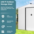 thumbnail image 3 of SOLAURA 8'x6' Outdoor Metal Storage Shed Garden Tool Shed with Sliding Door - White, 3 of 8