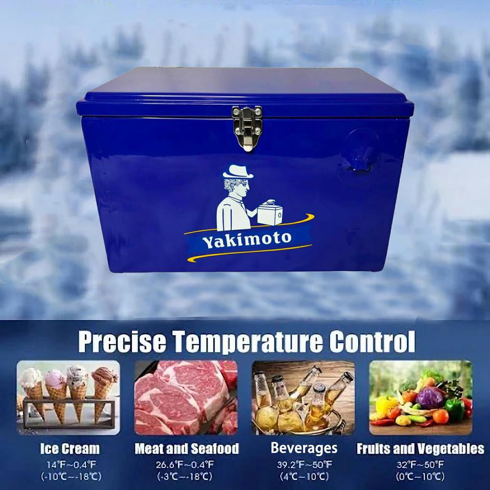 Yakimoto 20L Insulated Cooler Box With 4-Days Ice Retention, Portable Ice Chest -Reflex Blue, 35 Can Capacity, Lockable Metal Latches & Ergo Handle For Camping, Beach, Tailgating, Fishing