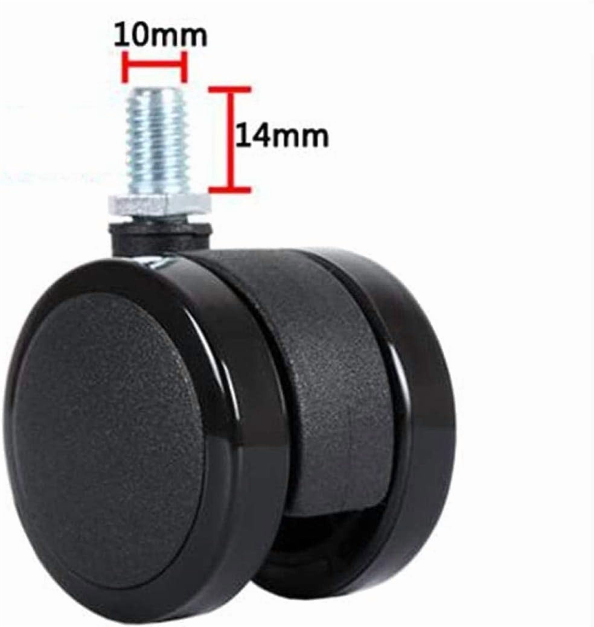 Gamvdout 5 Office Chair Casters Double Wheel Stem Wheels M10×15mm Thread Bolt 2 Inch 250kg Furniture Replacement Casters Universal Swivel I