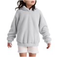 thumbnail image 5 of QTSHPN Girls Hoodie Cat Ears Fuzzy Warm Pullover Sweatshirt Fashion Casual Loose Sweater with Pockets Sweatshirt Kids, 5 of 8