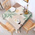 thumbnail image 2 of Green Boho Geometric and Plant Pattern Square Tablecloth,Waterproof Square Table Cover,Wipeable Spillproof Washable Table Cover for Home Kitchen Party Decor 42"X42"(107x107cm), 2 of 6