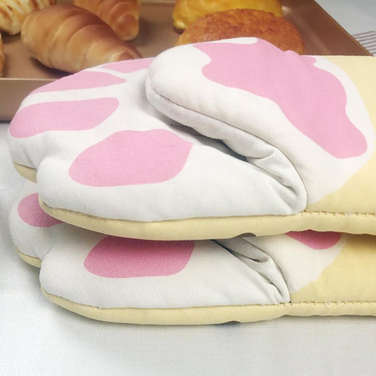 Uxcell Canvas Oven Mitts Heat Resistant Kitchen Cooking Baking