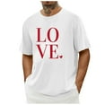 thumbnail image 1 of Ceisia Men's Casual Heart-Printed Short Sleeve Crew Neck Gift T-Shirt, 1 of 4