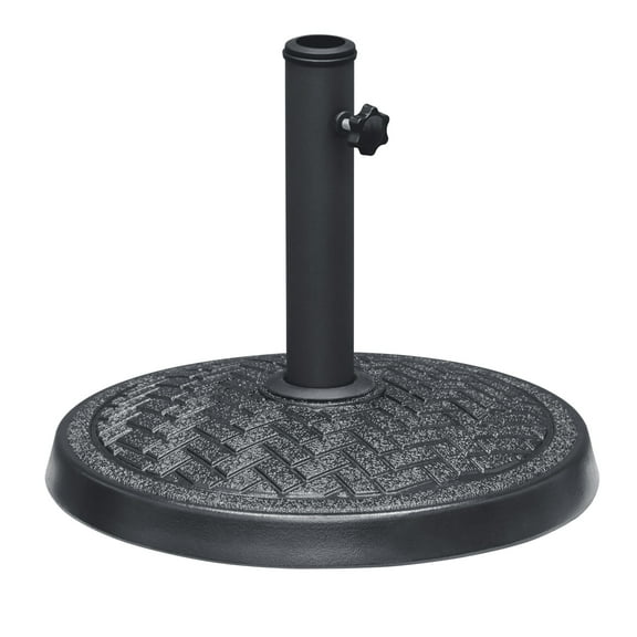 Kool 16 In Round Resin Umbrella Base in Black For Use With Patio Table in Black