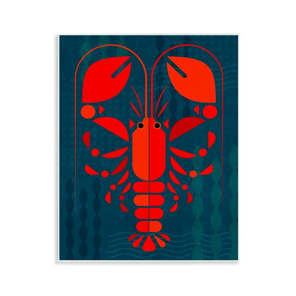 Stupell Industries Nautical Lobster Shape Animals Painting Unframed Art Print Wall Art, 11 x 14