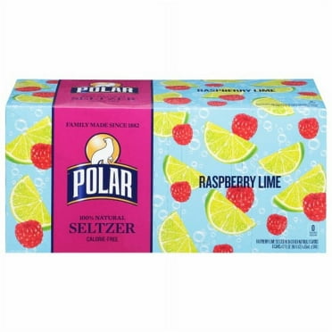 2X-Polar Raspberry Lime Flavored Seltzer Water Cans - 12 fl oz - 8 pk