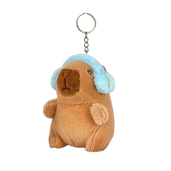 RUISINERY Fashionable Elegant Color Capybaras Keychain Charm Lovely Dress Up Sturdy Plush Pendant for Bags and Keys Decoration
