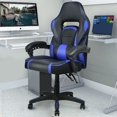 thumbnail image 4 of Costway Exécutif Style de Course PU Chaise de Jeu Haut Dossier Inclinable Bureau Bleu, 4 of 9
